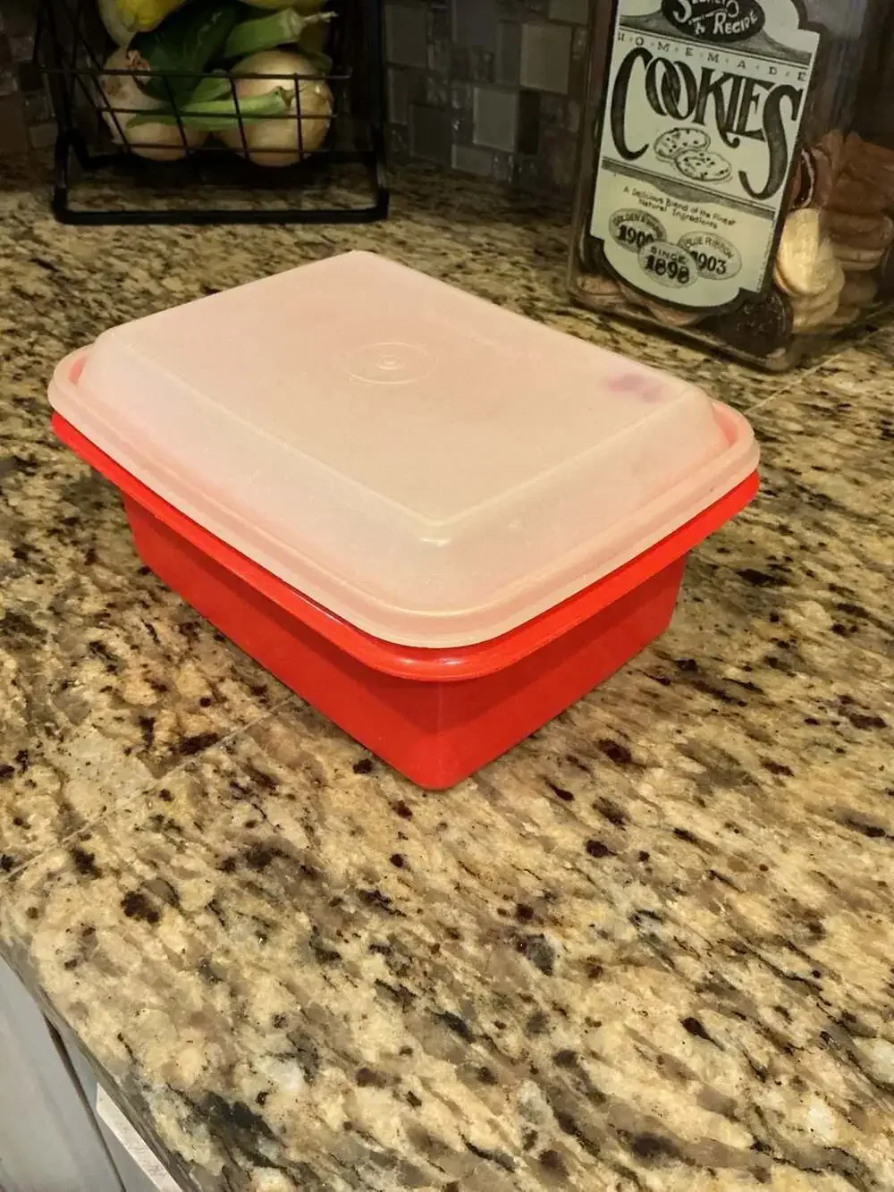 Vintage Tupperware Pack N Carry Lunch Box 1513 Paprika Orange Container with Lid